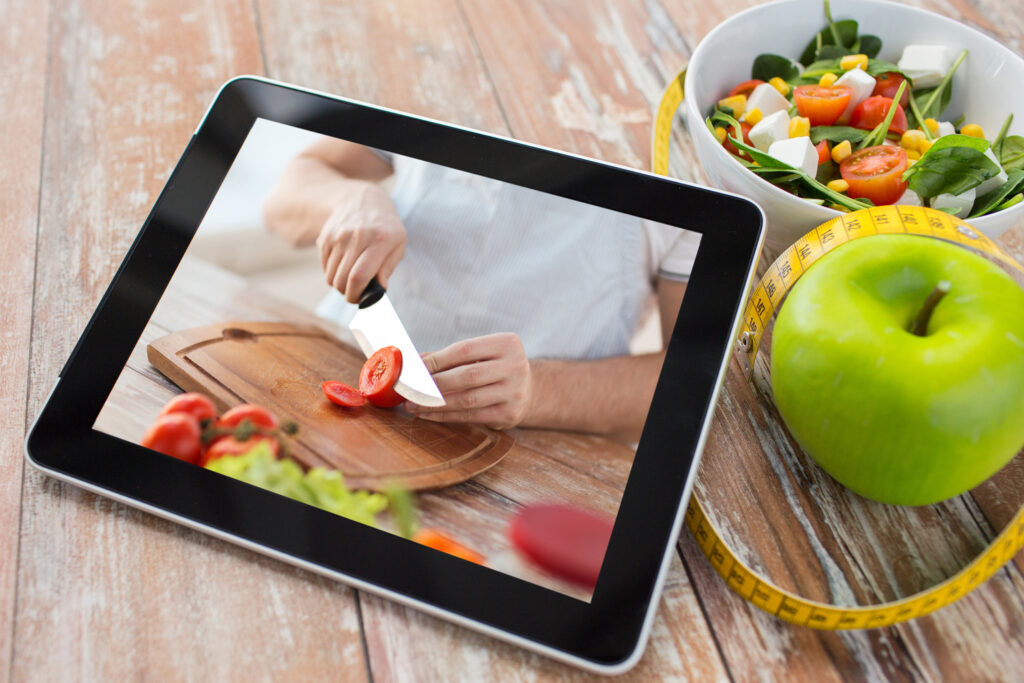 Healthy Eating Diet And Technology Concept